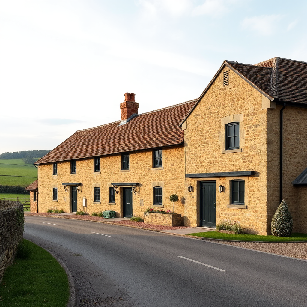 Stone barn home with three bedrooms offers rural views